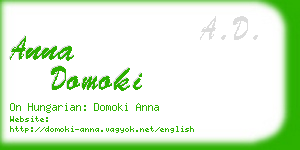 anna domoki business card